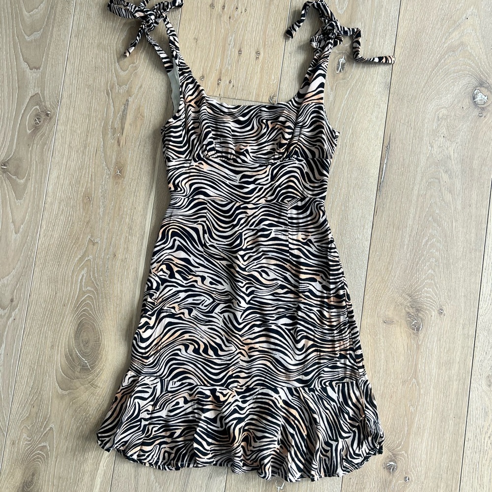 L*Space Zebra Print Dress with Tie Straps